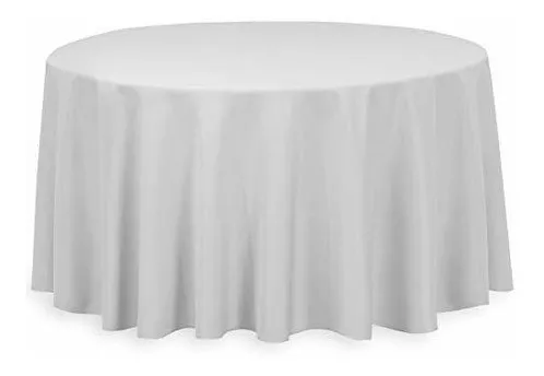 Mantel redondo blanco 10 puestos