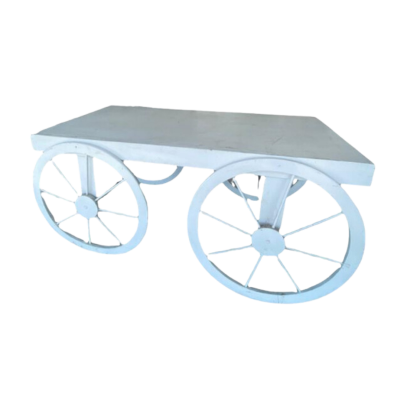 Carreta de madera café/blanca